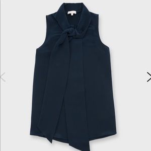 Ann Mashburn Navy Silk Top